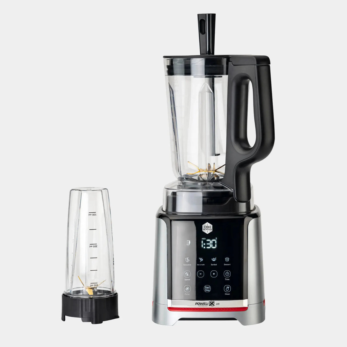 OBH Nordica Blender Infinity Mix+ – 1,75 L, 1600 W med 600 ml To-Go-Krus-Ritz Isenkram