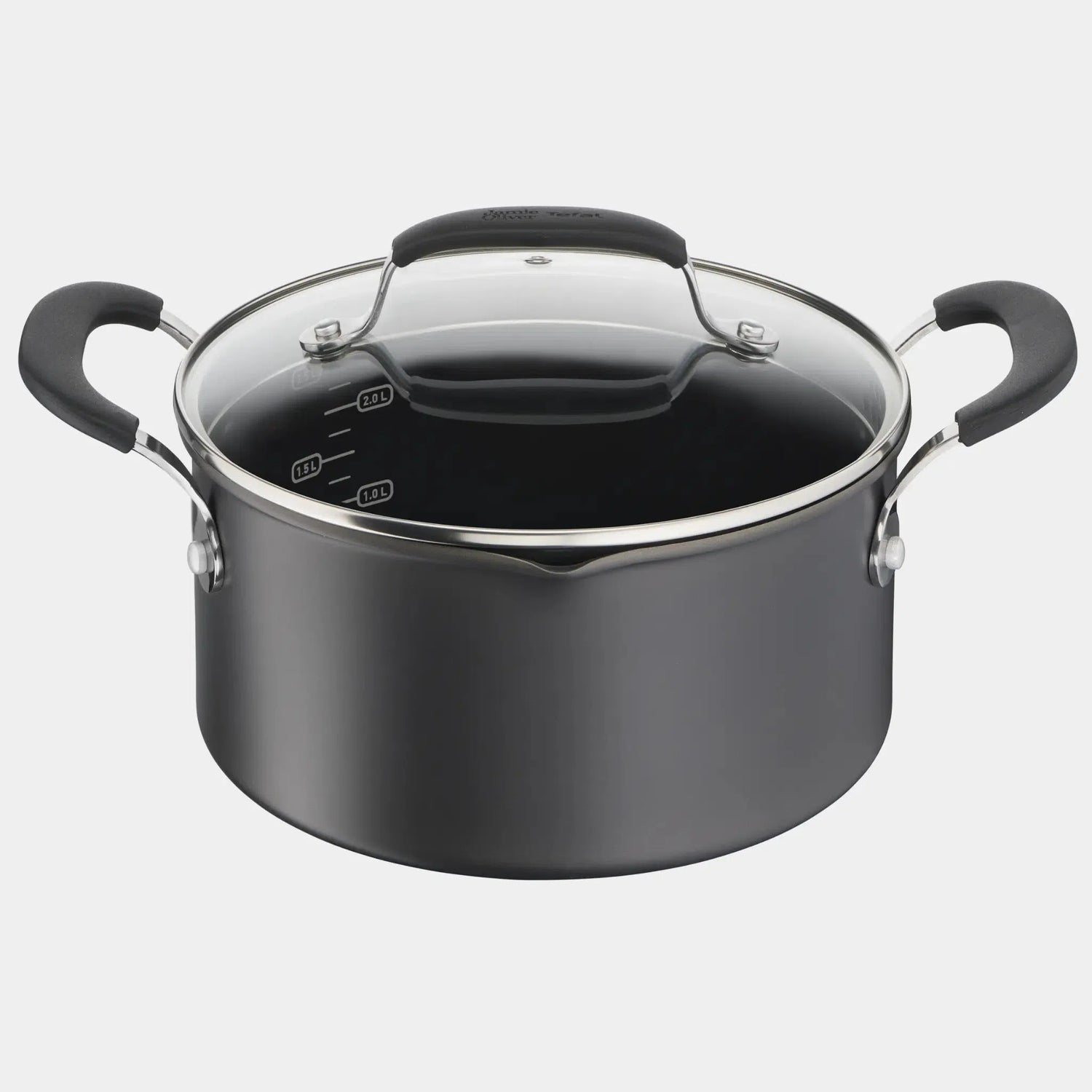 Tefal Jamie Oliver gryde 20 cm / 3,0 L med låg - Hard Anodised-Ritz Isenkram
